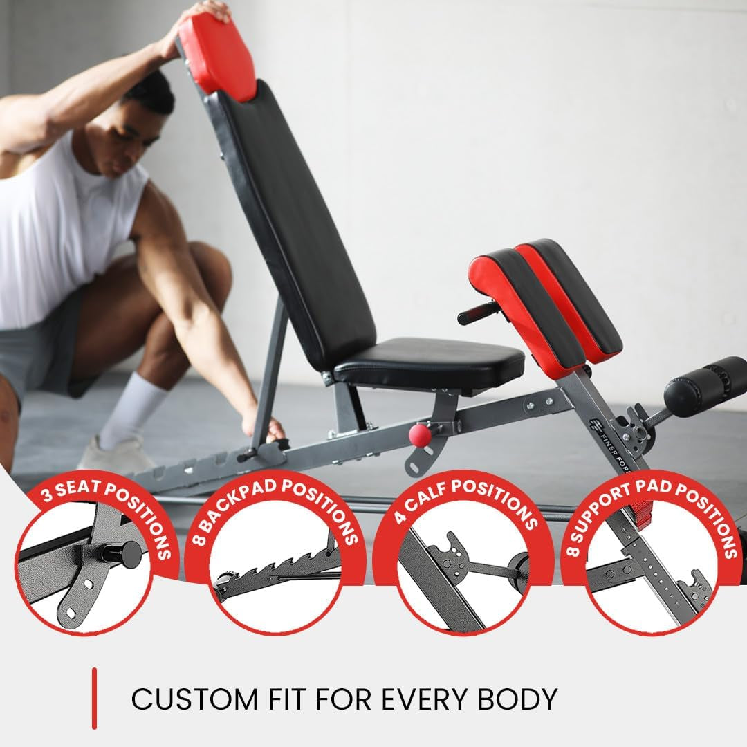 All-in-One Multi-Functional FID Weight Bench for Complete Body Workout – Hyper Back Extension, Roman Chair, Adjustable Ab Bench, Incline/Decline/Flat Options
